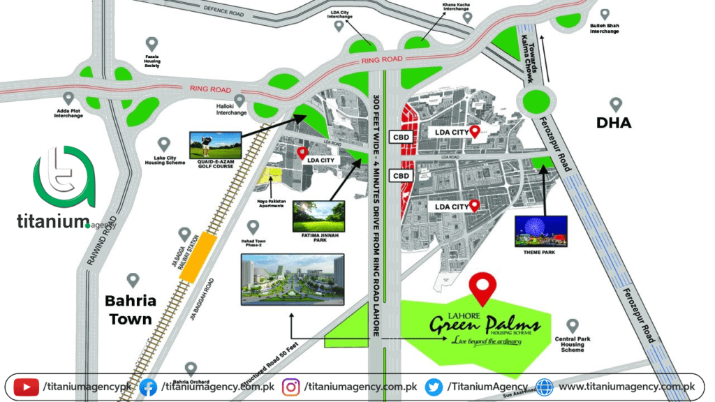 Green Palms Lahore Location and Map