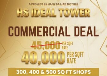 HS Ideal Tower Bahria Town: Premium Commercial Shops at Pre-Launch Rates