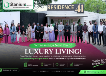 Titanium Agency team at Residence 41 Lahore groundbreaking and Open House event