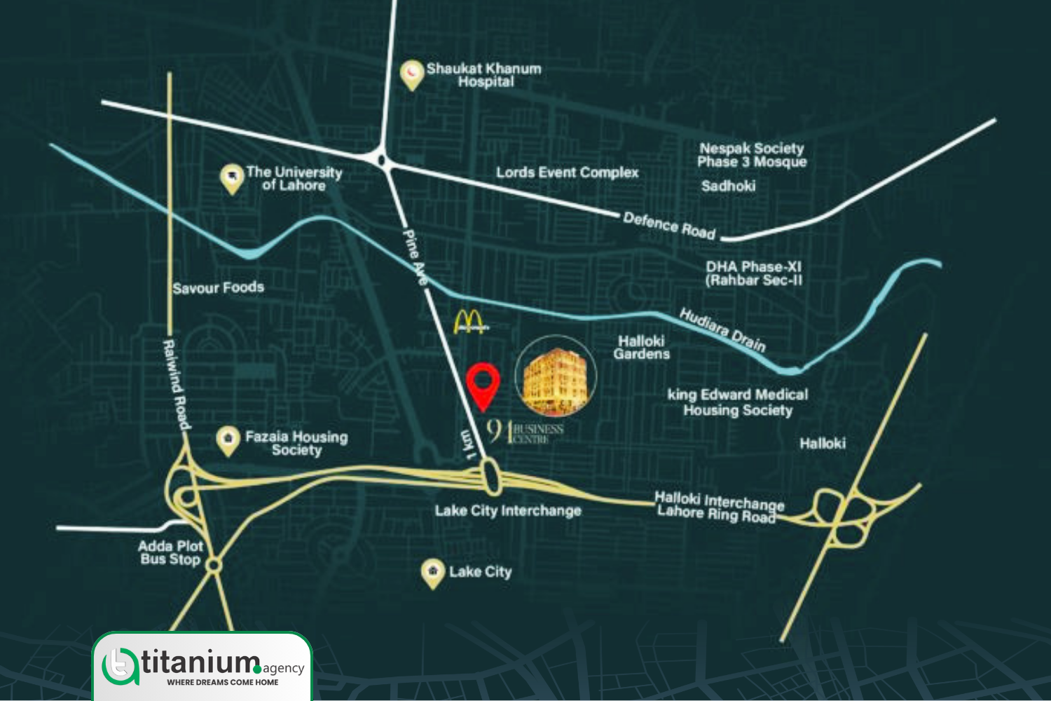 location of 94 Business Centre Pine Avenue Lahore – Features & Investment Guide