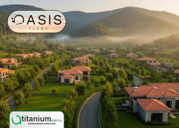 Oasis Farms Islamabad farmhouse project surrounded by green hills