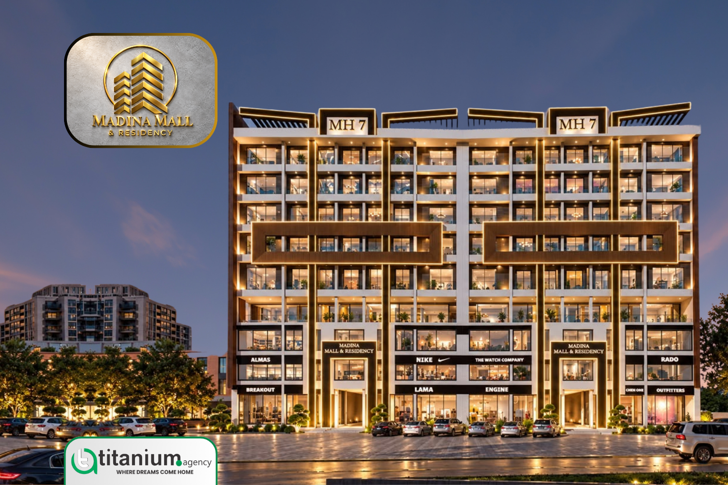 Madina Mall & Residency Bahria Orchard Phase 1 Lahore commercial mall and residential apartments